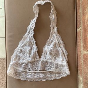 Lace White Halter Top Bralette